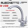 Rubinetto 3 vie mod. 3900A cromato con canna alta