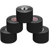 ALPIDEX 5 Rotoli Nastro Kinesiologico 5 m x 5,0 cm Tanti Colori E-Book Esempi Applicazione Tape Kinesiologico Muscolare Cerotto, Colore:Nero