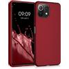 kwmobile Custodia Compatibile con Xiaomi 11 Lite (5G) NE/Mi 11 Lite (5G) Cover - Back Case Morbida - Protezione in Silicone TPU Effetto Metallizzato rosso scuro metallizzato