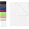GREEN MARK Textilien Lenzuola classiche | Lenzuolo | Coperta 100% cotone senza elastico in molte misure e colori Dimensioni: 180x275 cm, bianco