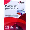 Alevar Pouches per Plastificazione, Formato A4, Spessore 160 micron (2 x 80 micron), Confezione da 100 Pezzi