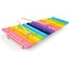 Woet® Xilofono Giocattolo in Legno per Bambini - 12 Barre con 2 Bacchette - Con Libretto Musicale - Gioco Musicale Educativo - A Partire da 2 Anni