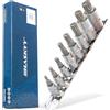 HASKYY XZN Set di di prese multiple Chiavi a Bussola Scanalate Punta XZN Set di 8 Chiavi a Bussola M4 M5 M6 M8 M10 M12 M14 M16 Set di Chiavi a Bussola 1/2 3/8 e 1/4, in Lega S2 e CRV