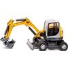 Siku 3560, Wacker Neuson EW65 Mobilbagger, 1:50, Metall/Kunststoff, Gelb, Viele Funktionen, Beweglicher Baggerarm, Bewegliches Schieberschild