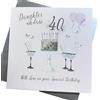 WHITE COTTON CARDS SS42-DIL40 - Biglietto di auguri per 40° compleanno, motivo: calici da champagne rosa rose