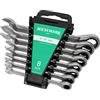 WIESEMANN 1893 Set chiave a cricchetto da 8 pezzi 8-19 mm a 72 denti lega acciaio in CV cromato | 80393