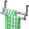 Tatkraft Double Portasciugamani Estensibile da Appendere sopra la Porta, Realizzato in Acciaio Inox 25-40 X 14 X 12 cm