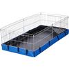 Amazon Basics Porcellino d'India Gabbia Sicuro per Animali Domestici, con Base in Rete, Blu, L 118 x P 35 x H 60 cm