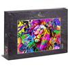 Ulmer Puzzleschmiede - Puzzle The King of Colors - colorato dipinto astratto di un leone maestoso