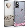 kwmobile Custodia Compatibile con Xiaomi Redmi Note 10 Pro - Cover Silicone TPU - Protezione Back Case - Pioggia di petali rosa/marrone scuro/trasparente