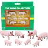 Toyland® Confezione da 8 maiali bianchi grandi e suini in scala 1:32 Figure di animali - The Farm Collection - Figure di animali da collezione