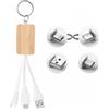 Tecnologici personalizzati Cavo usb personalizzato 3 in 1 con cover in bambù personalizzate o neutre
