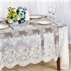ShinyBeauty Tovaglia di Pizzo, Tovaglioli Bianchi per Tavolo, Rettangolo 60 x 120 Pollici, Tovaglia per Matrimonio, Copertura per Tavoli Natalizi, Tessuto Classico per Feste (Bianco-013)