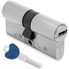 Amig - Serratura porta di sicurezza a cilindro | Realizzata in Ottone | Protezione Antitrapano e Antiurto | Cromo Opaco| Misura: 80 mm (30-50)