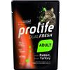 Prolife Dual Fresh Gatto Adult Bustine 85 gr - Coniglio e Tacchino - Confezione da 12 pezzi - Cibo umido per gatti - 1° ORDINE? scegli lo sconto BZR5 / BZR20 + 200 punti fedeltà