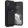 kwmobile Custodia Compatibile con Apple iPhone 11 Cover - Back Case Cellulare con Slot Porta Carte - Morbida in Silicone TPU nero