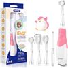 SEAGO SG-513 . Spazzolino elettrico per bambini da 6 mesi a 3 anni, con luce a LED, smart timer, impermeabile, IPX7, spazzolino da denti a ultrasuoni (rosa)