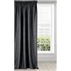 Eurofirany Amelia Tenda con Nastro Arricciato, Tinta Unita, per Soggiorno, Salotto 1 Pezzo, Nero/Grigio, 140x270cm