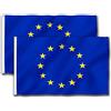 Dreamark 2 Pezzi 90x150cm Bandiere dell'Europa con 2 occhielli in metallo Durevole Bandiera dell'Europa Resistente alle Intemperie Bandiera EU Classica Conferenza/Giardino/Parata Bandiera Unione Europea