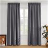 PONY DANCE Tende Oscuranti per Interni 2 Pezzi 140x260 CM Tende Termiche Isolanti per Camera da Letto Curtains con Fettuccia per Soggiorno Moderne, Grigio