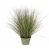 Flair Flower 151394GNR - Grasbusch in vaso di stagno, plastica, metallo, verde/rosso, 35 x 35 x 52 cm