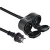Electraline 208482 Prolunga professionale biplite | Ciabatta 2 Prese | con cappuccio | 5 m cavo H07RN-F 3 G1.5 mm²