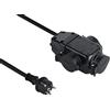 Electraline 208481 - Prolunga professionale triplite, multipresa a 3 prese, con cappuccio, 1 m, cavo H07Rn-F 3G1,5 mm²