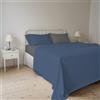 Italian Bed Linen Natural Color Completo Letto Cotone, made in italy, Matrimoniale, Avio/Grigio Scuro