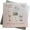 WHITE COTTON CARDS SS42-DIL60 - Biglietto di auguri per 60° compleanno, motivo: calici da champagne rosa