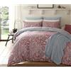 Sleepdown - Set Biancheria da Letto con Copripiumino e Federa, Stampa Digitale di Elevata qualità, Motivo: Paisley Grigio, Cotone Poliestere, Viola, Singolo