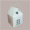 LUCGEL 5 Pz Scatola per Confezione Regalo Natale per Panettone Alto da 1 Kg Casetta in Cartoncino Rosa con Cordini 200x200H180mm