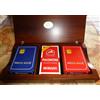 MODIANO - Scatola / Custodia con Asola per 3 Mazzi di Carte - in Legno di Noce
