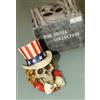 PRL) SKULL HAND PAINTED UNCLE SAM TESCHIO DIPINTO A MANO ZIO USA U.S.A. US STAR