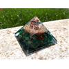 PIRAMIDE ORGONE GRANDE orgonite MALACHITE NATURALE A++ REIKI 5 CHAKRA + CD EBOOK