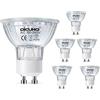DiCUNO Lampadina LED GU10, 6W, 550LM, Bianco caldo 2700K, Equivalente alogeno 60W, Lampadina LED per faretti GU10, Non dimmerabile, 110-240V, Fasci larghi 120 °, 6 Pezzi