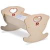 Dida - Culla per Bambole Natura, Lettino Oscillante in Legno con Set di Biancheria, Ideale per Bambole fino a 50 cm, Giocattolo Educativo per Bambini, Prodotto Artigianale Italiano