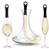 Bar Amigos set di 3 spazzole scovolini per la pulizia di parti difficili da raggiungere in decanter e bicchieri, per oggetti di casa e cucina come bottiglie di vino, champagne, caraffe e brocche