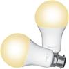 Trust WiFi B22 Lampadina Smart Dimmerabile, Compatibile con Alexa e Google Nest, Hub non Necessario, 2.4GHz Lampada WiFi, Lampadina LED Bianca, Luce Fredda e Calda - 2 Pezzi