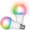 Trust WiFi B22 Lampadina Smart Multicolore, Compatibile con Alexa e Google Nest, Lampadina LED, Hub non Necessario, 2.4GHz Lampada WiFi, Luce LED Fredda e Calda, Bianca e Multicolore - 2 Pezzi