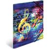 HERMA 19858 ArtLine Musica - Cartellina portadocumenti, formato DIN A3, in plastica resistente, con linguette interne stampate ed elastico, per bambini, ragazzi e ragazze