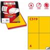 MARKIN Etichetta adesiva C/519 giallo 100fg A4 105x148,5mm (4et/fg) Markin