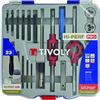 Tivoly 11900870016 MTF23 - Valigetta 23 pezzi, 6 maschi DIN 352 Gun + 6 filiere 4 accessori M3 a M10 + 6 punte metalliche HSS cobalto
