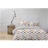 Italian Bed Linen Parure Copripiumino Watercolor, Wt08 Multicolore, 2 Posti, 100% cotone
