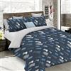 Italian Bed Linen Set Copripiumino Fantasy, Lavorato in Italia - Parure Copri Piumino - Sacco Piumone 200x200 cm con Patella e federa Cuscino, Piazza e Mezza, Gessetti