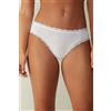 Intimissimi Slip Alto In Pizzo E Cotone Bianco