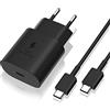 PHONILLICO Caricatore 25W + Cavo compatibile con Samsung S25 Edge/S25/S24/S23/S22/S21/A26/M55 5G/F16/A71/A72/A80/A73 5G/A25/A54/A53/A34/A14/Zfold 6-5-4-3/Zflip 6-5-4-3/Note 20 Ultra