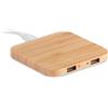 Ricarica cellulare wireless in bambù a due porte personalizzate o neutre