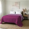 Italian Bed Linen TRAPUNTINO ESTIVO ELEGANT NO STIRO - Made in Italy - Copriletto Matrimoniale 260x270 cm in Morbida Microfibra - Tinta Unita - DoubleFace - Trapunta 100 g - Fucsia/Lilla