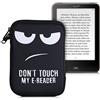kwmobile Custodia Universale per eReader - Copertina in Neoprene bianco/nero con Chiusura a Zip - Misura 17 x 12 x 2 cm - Astuccio portatablet