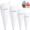 YOUYIKE 4pcs sac a Poche Cotone, 45/40/35/30 cm Sacchetto Pasticceria Crema, Riutilizzabile Sacchetto Icing Piping con 4 Strisce Sigillanti per Bigné di Cottura DIY Pasticcini Crema al Cioccolato